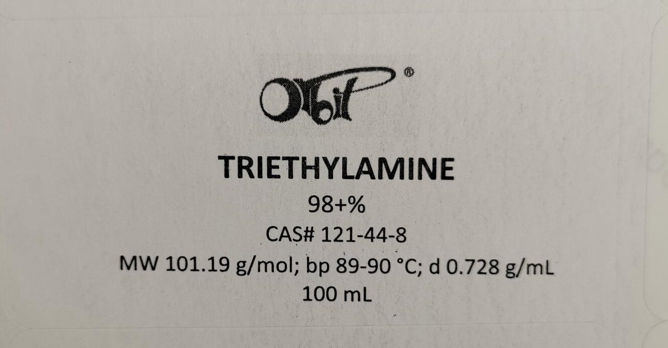 TRlETHYLAMINE (100 mL) 98+% [CAS# 121-44-8] TEA Triethylamine Amine Base Reagent