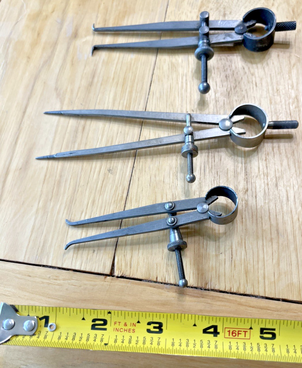 Caliper set of 5 internal, external & devider