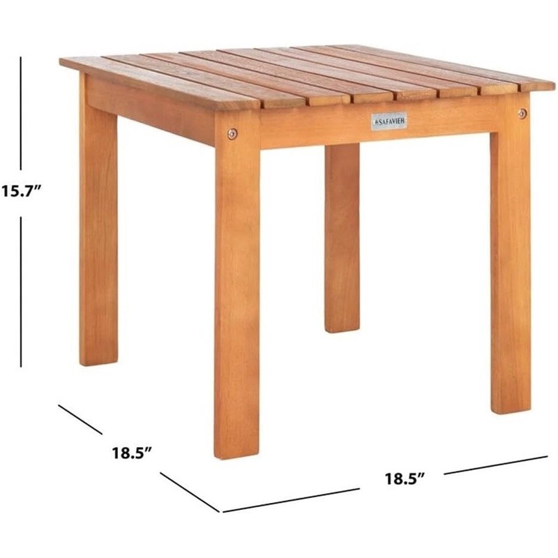 Natural Eucalyptus Wood Side Table Outdoor Dining Patio Backyard Poolside New
