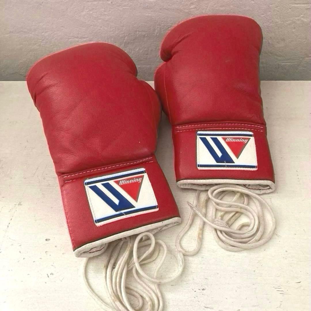 Winning Vintage Boxing Gloves 6oz Red Lace-up FP-600 Japan