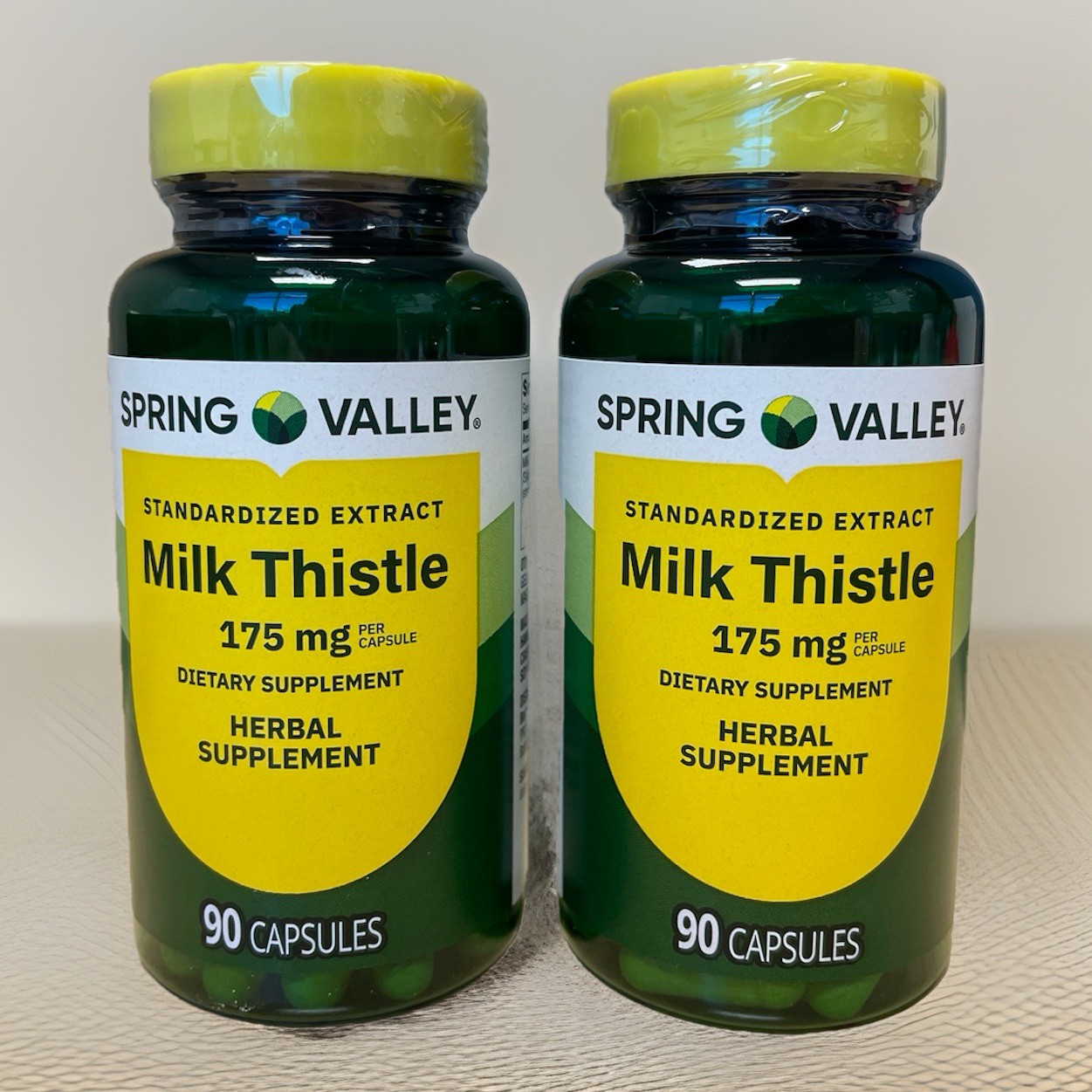 NEW Spring Valley Standardized Extract Milk Thistle Twin Pack, 175mg, 90ct each