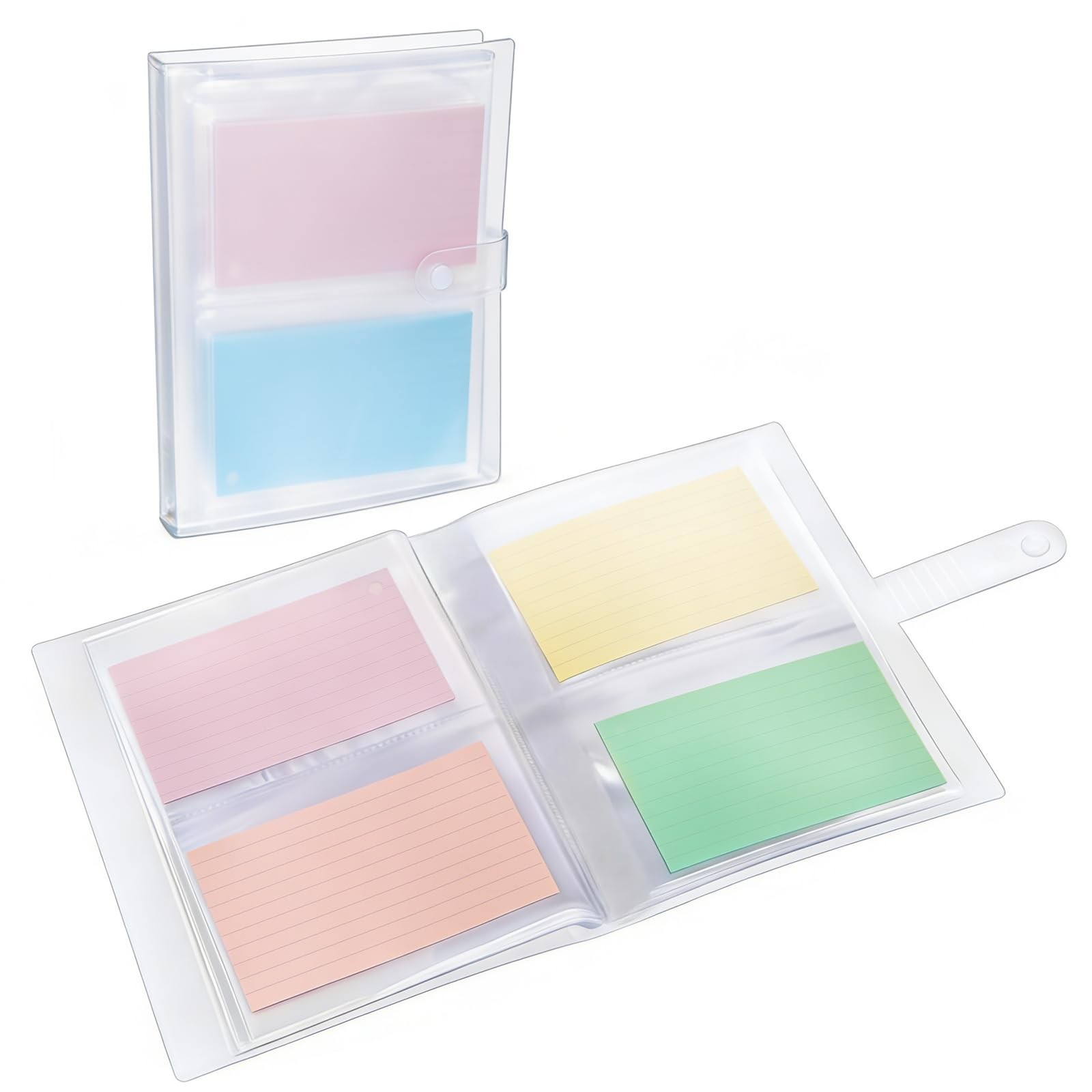 5x7 Inch Index Card Holder Clear Plastic Book Binder for Recipe Flashcards