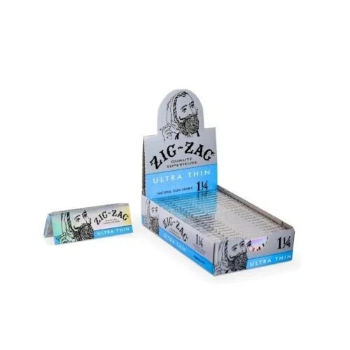 ZIG ZAG ULTRA THIN 1 1/4 ROLLING PAPERS FULL BOX 24 BOOKLETS 32 LEAVES