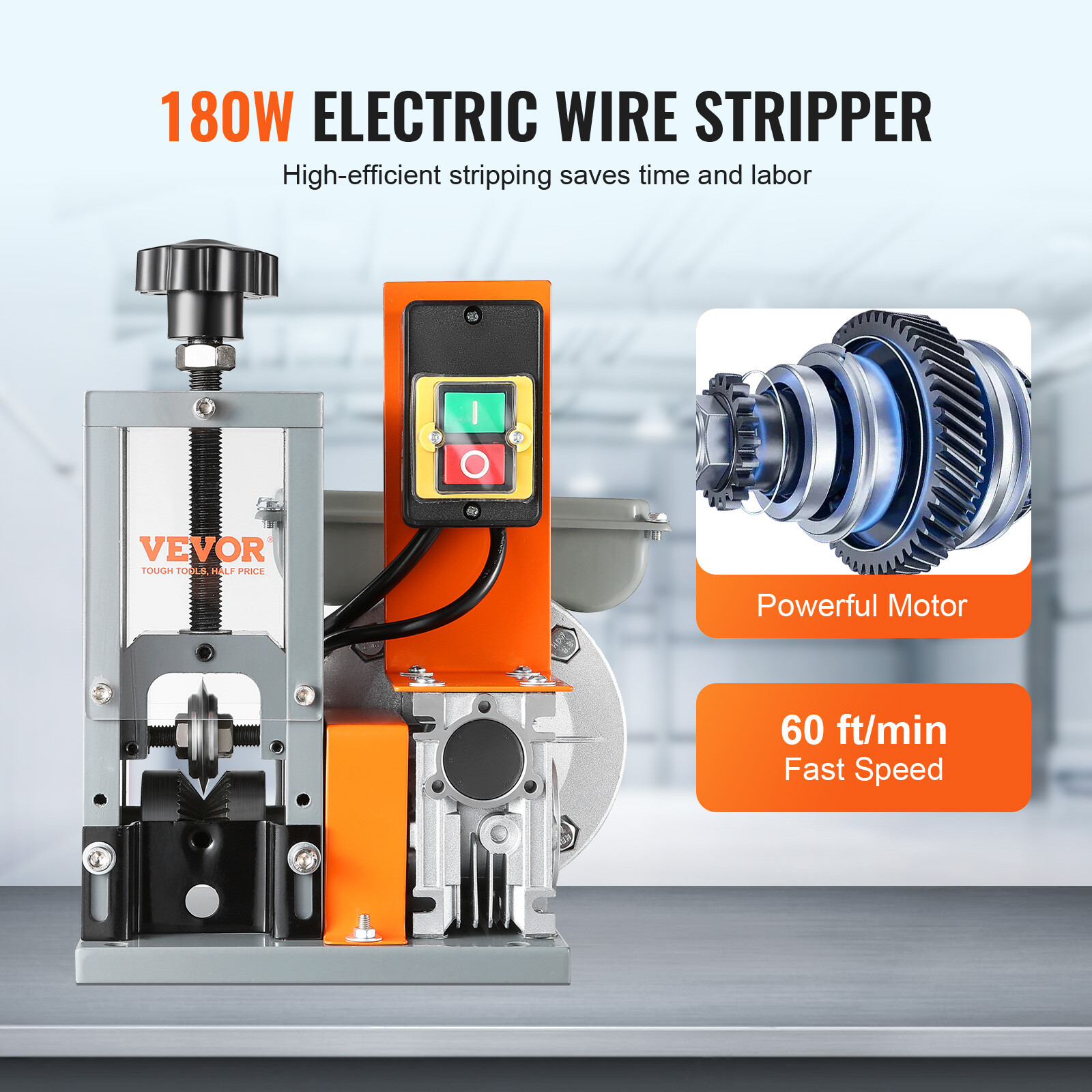 VEVOR Electric Wire Stripping Machine Copper Cable Stripper 0.06''-0.98'' Visual