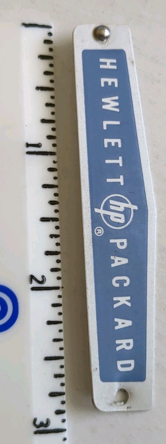 Vintage HP Hewlett Packard Metal Emblem Name Plate Logo
