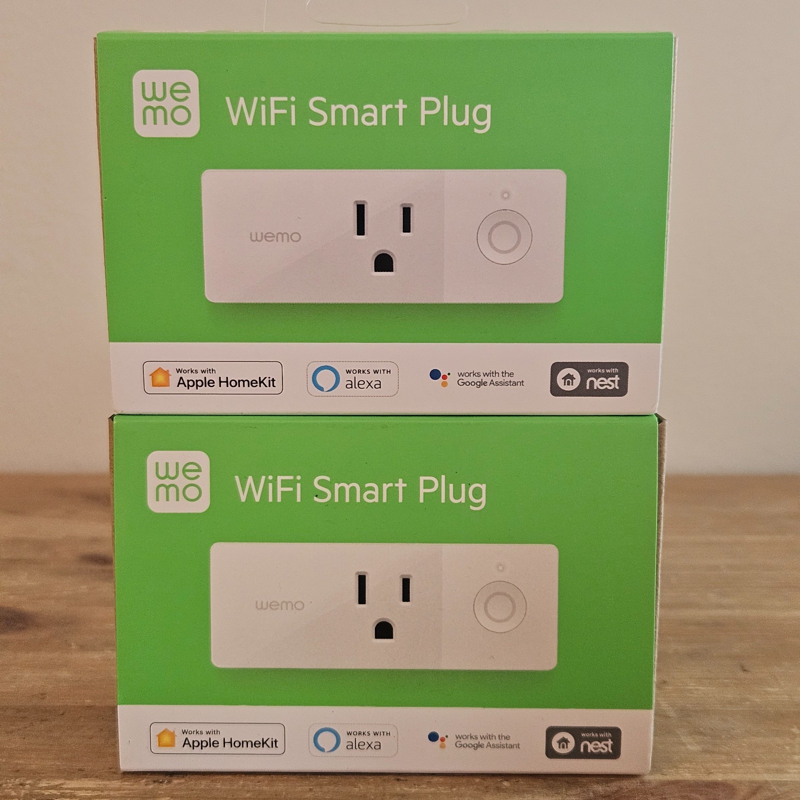 WeMo WiFi Enabled Mini Smart Plug - White (F7C063), pack of 2