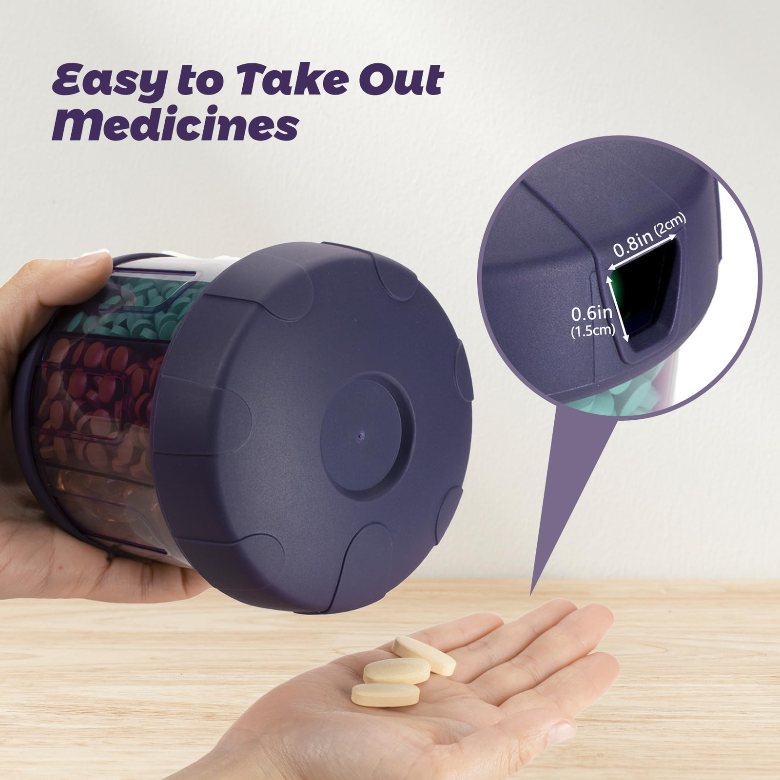 Supplement Organizer With Extra Large 7 Compartments Tpu Soft Lid Easy Open Pill