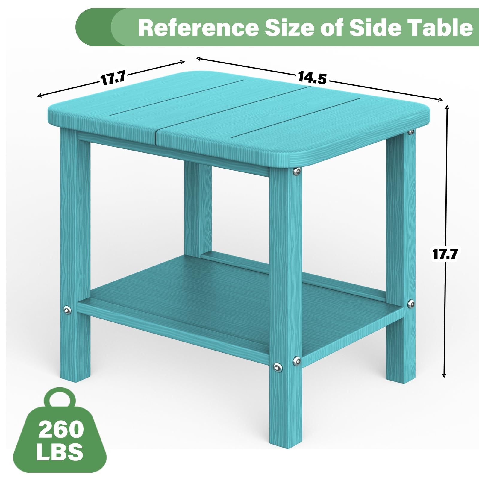 GREFORG Aurba Adirondack Patio Side Table 17.7"