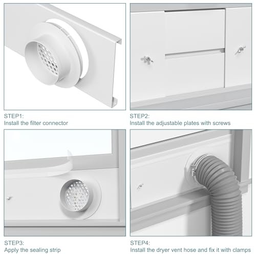 Dryer Vent Window Kit, 4" Window Vent Kit for Dryer Dryer Window Vent Panel Kit