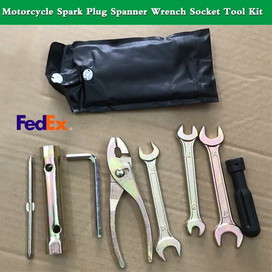 7pcs/Set Motorcycle Spark Plug Spanner Wrench Socket Tool Kit For Honda Kawasaki