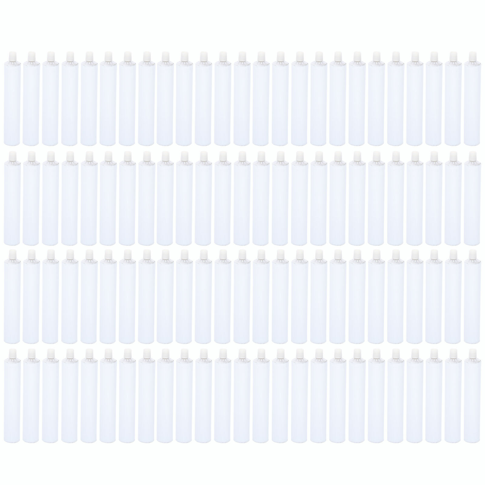 100pcs Portable 100ml Aluminum Empty Toothpaste Tubes With Needle Cap White
