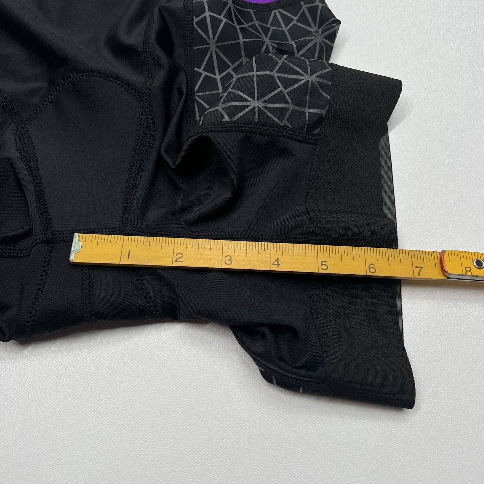 TYR Women's XL Black Purple 6" Triathlon Exercise Bike Shorts COMPETITOR New