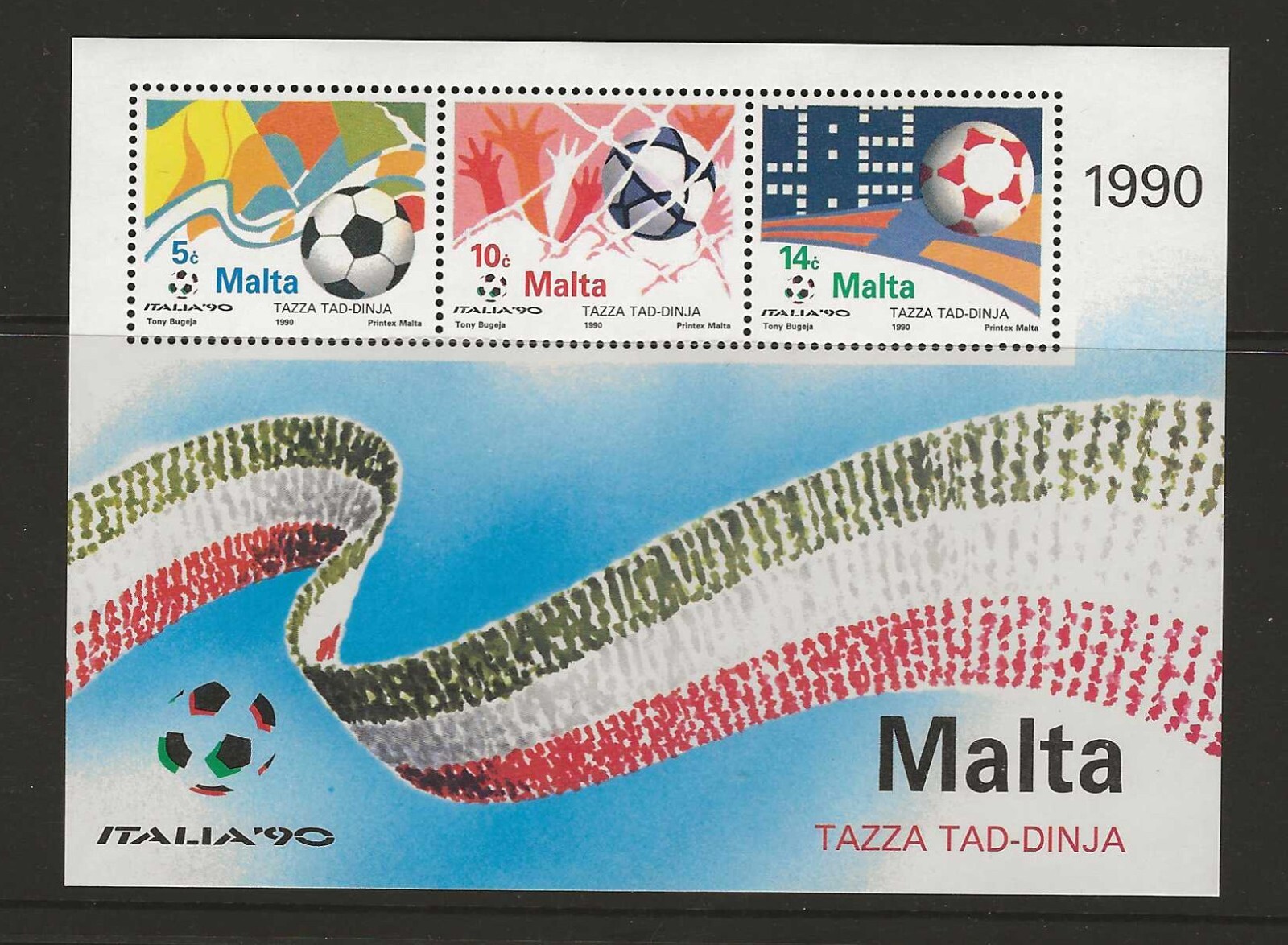 Malta 1990 Football Italy 1990 MS MNH  (m043)