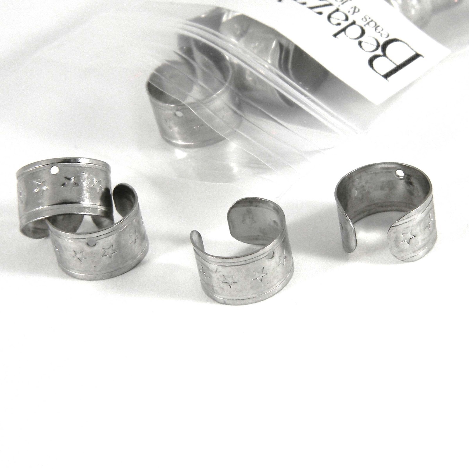 20 Surgical 304 Grade Stainless Steel Star Ear Cuff Earring Findings with Hole