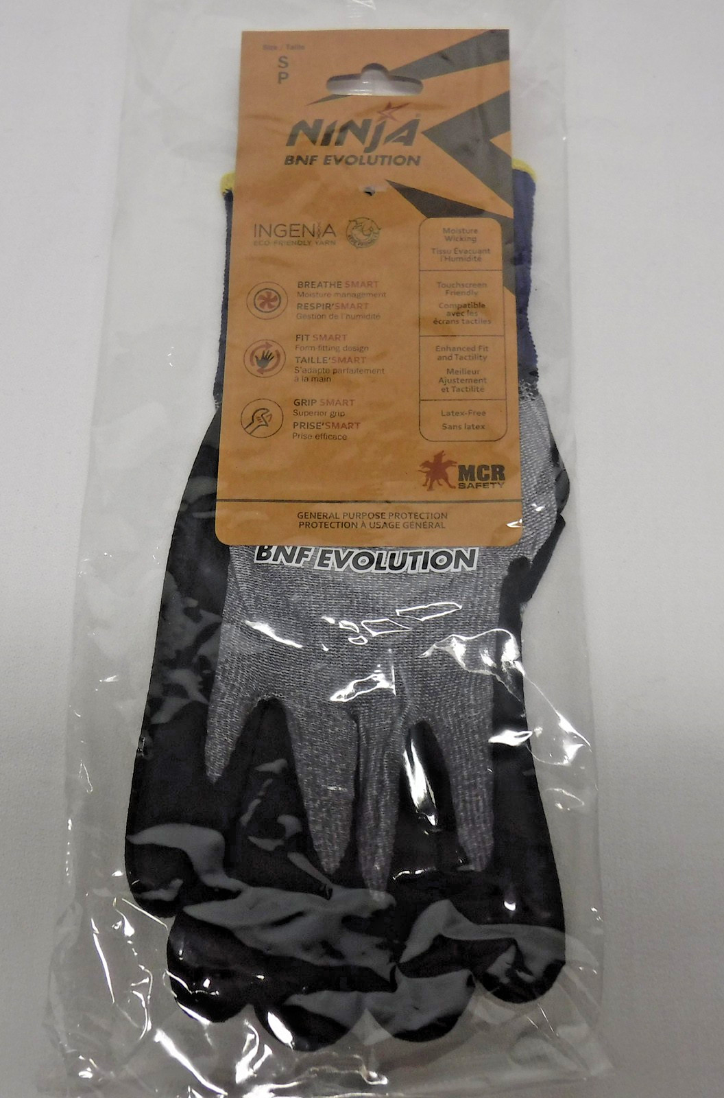 3 prs MCR Safety Ninja BNF Evolution WORK GLOVES Size S Touch Screen, Grip Smart