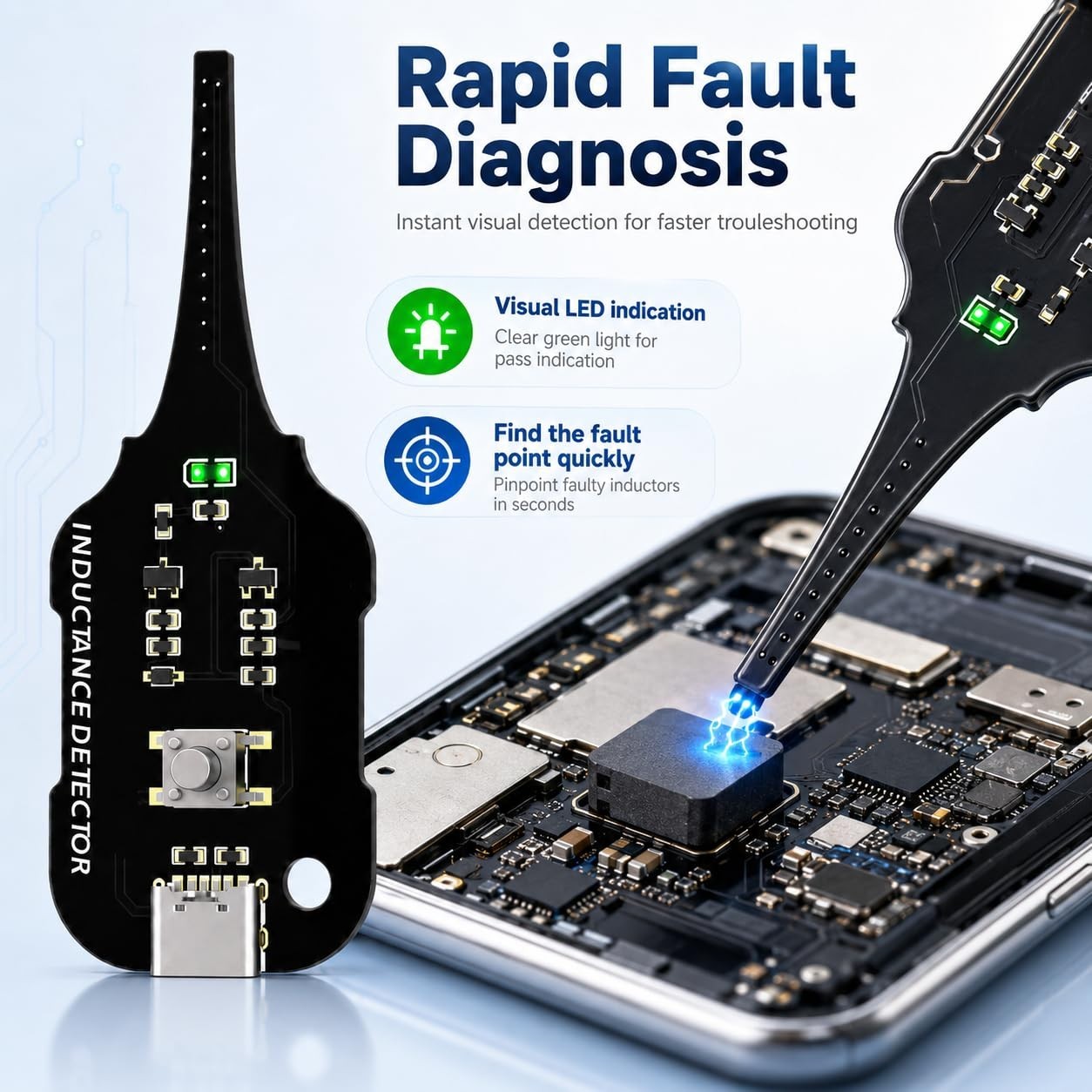 2pack Portable Mini Inductor Tester, Type-C Powered High Precision Mainboard ...