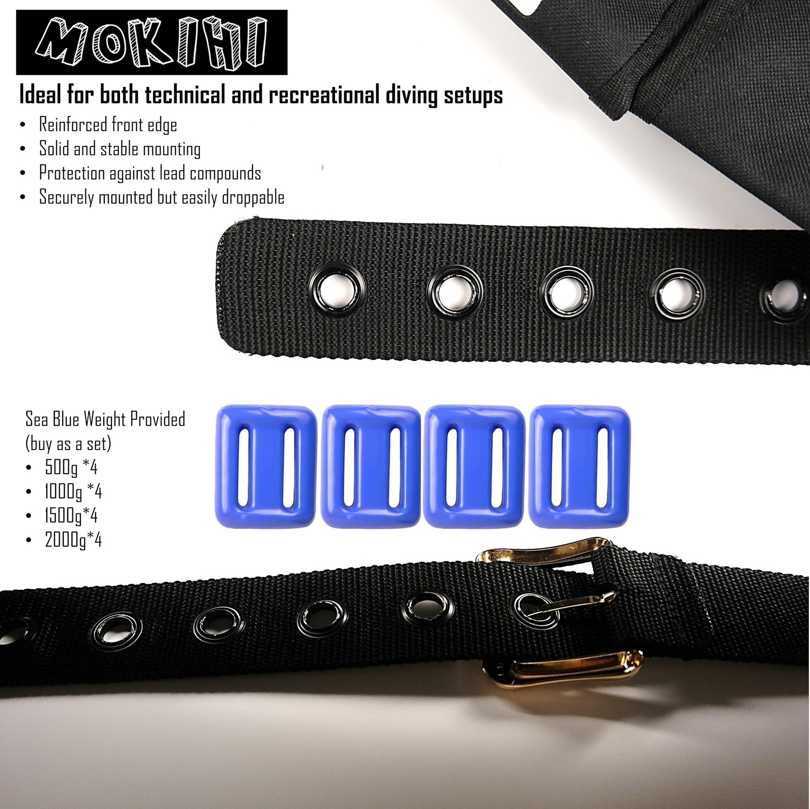 Pro Scuba Diving Weight Belt with 4 Pockets, Quick Release Buckle, Adjustable...