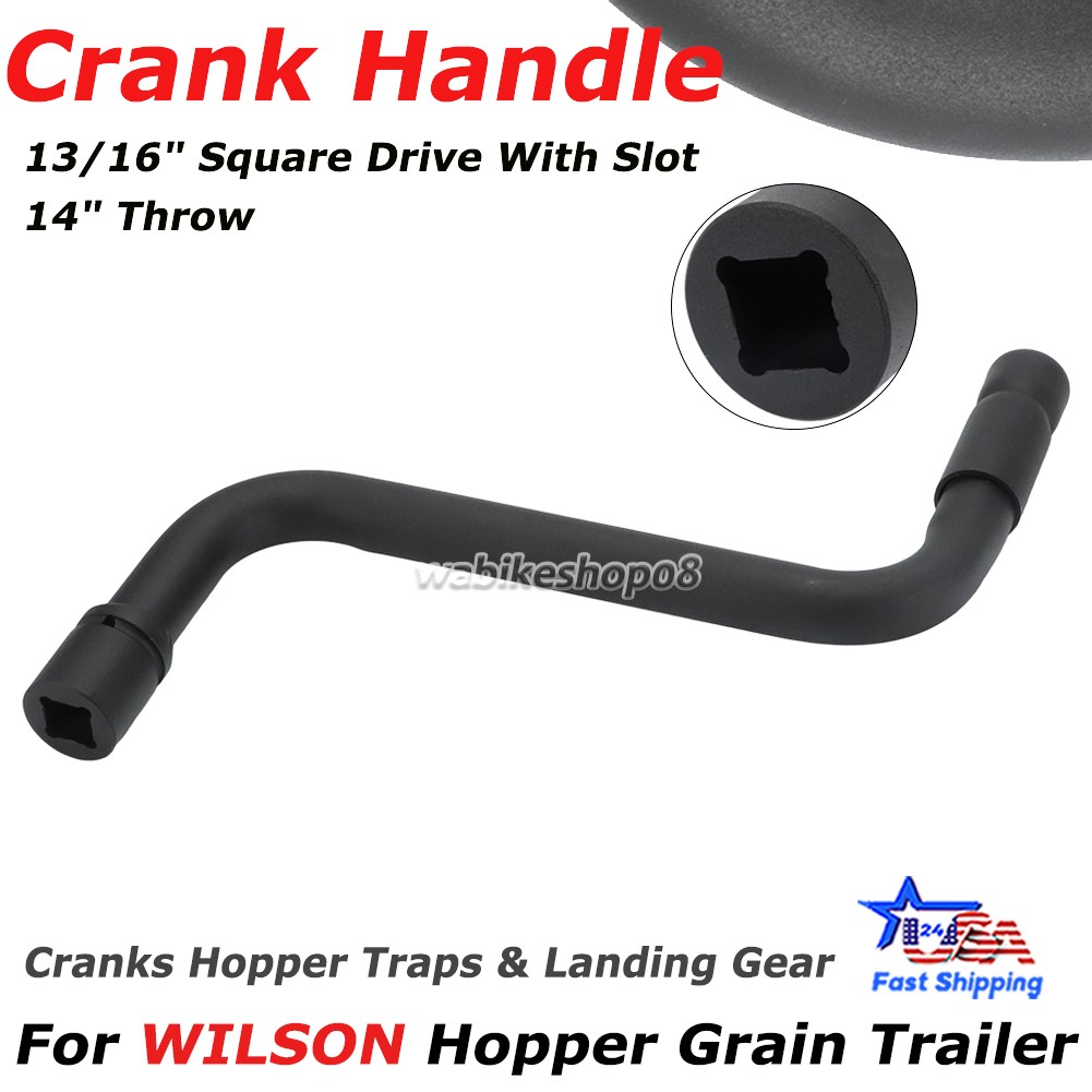 For WILSON Grain Trailer Crank Handle With Padded 13/16" Square Drive 14" Throw