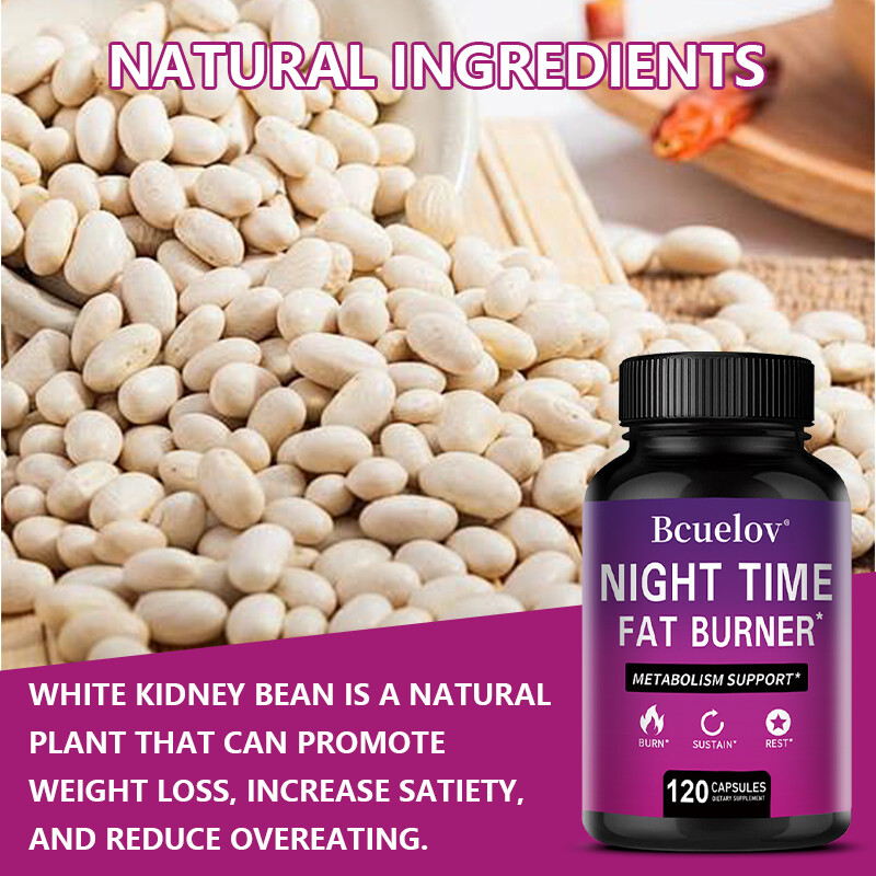 Nighttime Fat-Burning Capsules | Natural Plant Extracts | 120 Capsules