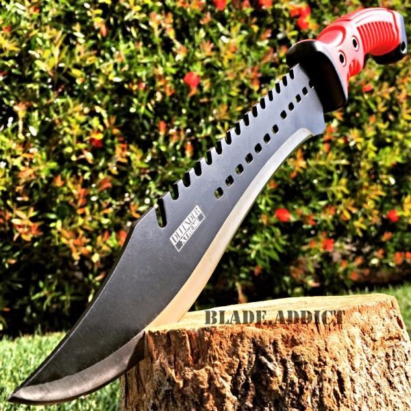 15.5" TACTICAL HUNTING SURVIVAL FIXED BLADE MACHETE Rambo Knife Sword Camping RD