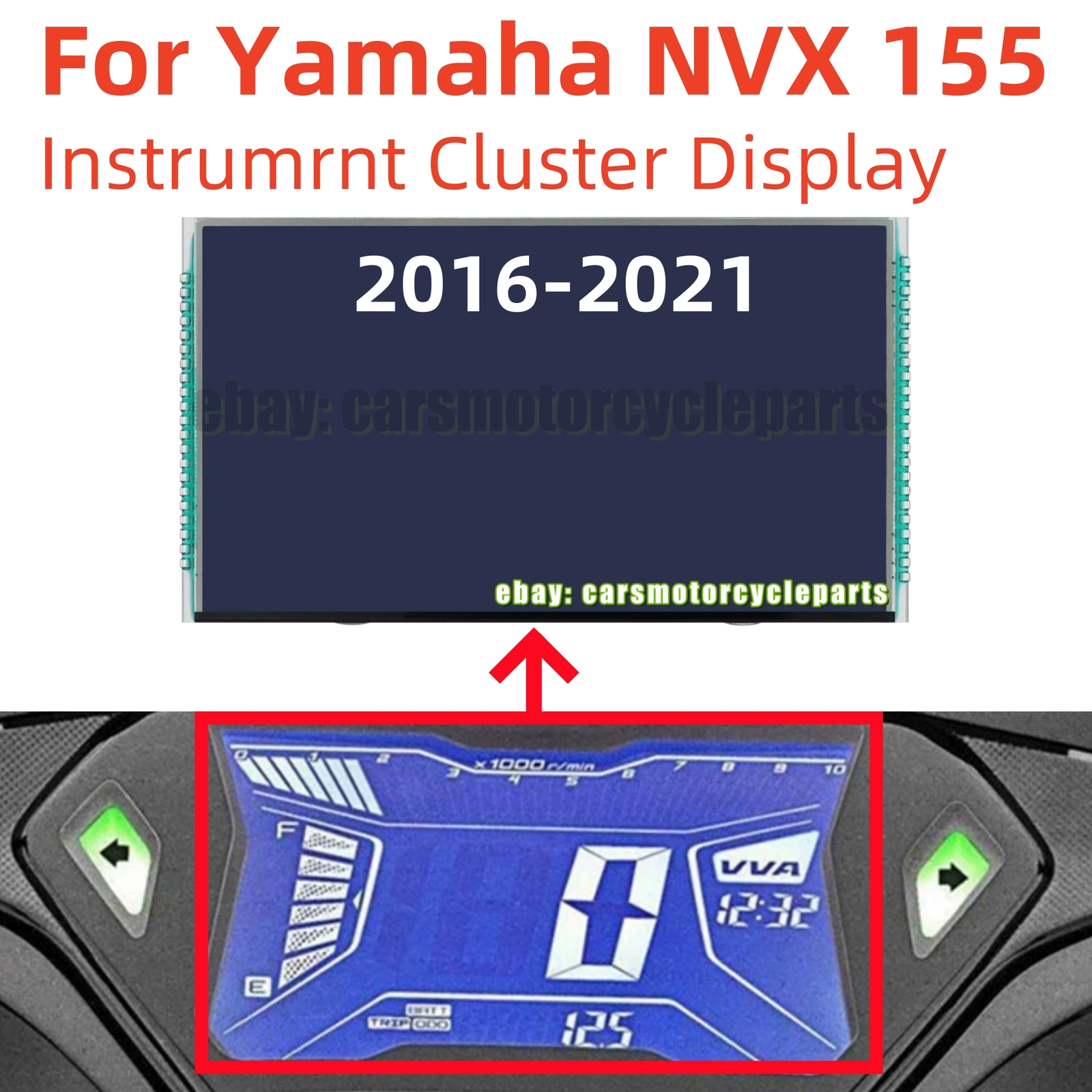 Instrument Cluster LCD Screen For Yamaha NVX 155 (2016-2021) Speedometer Parts