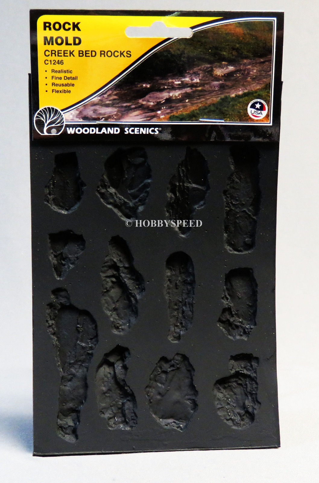WOODLAND SCENICS ROCK MOLD CREEK BED ROCKS O HO N O GAUGE train WDS1246 NEW
