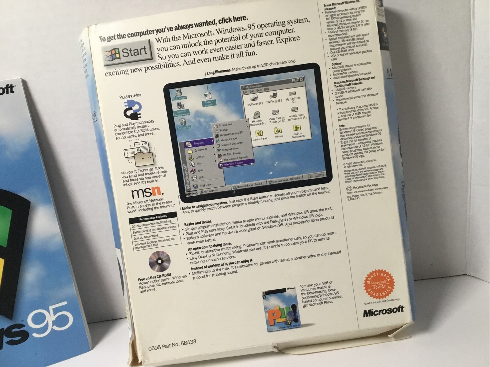Microsoft Windows 95 Up Grade CD ROM And Key Promotional Sample.