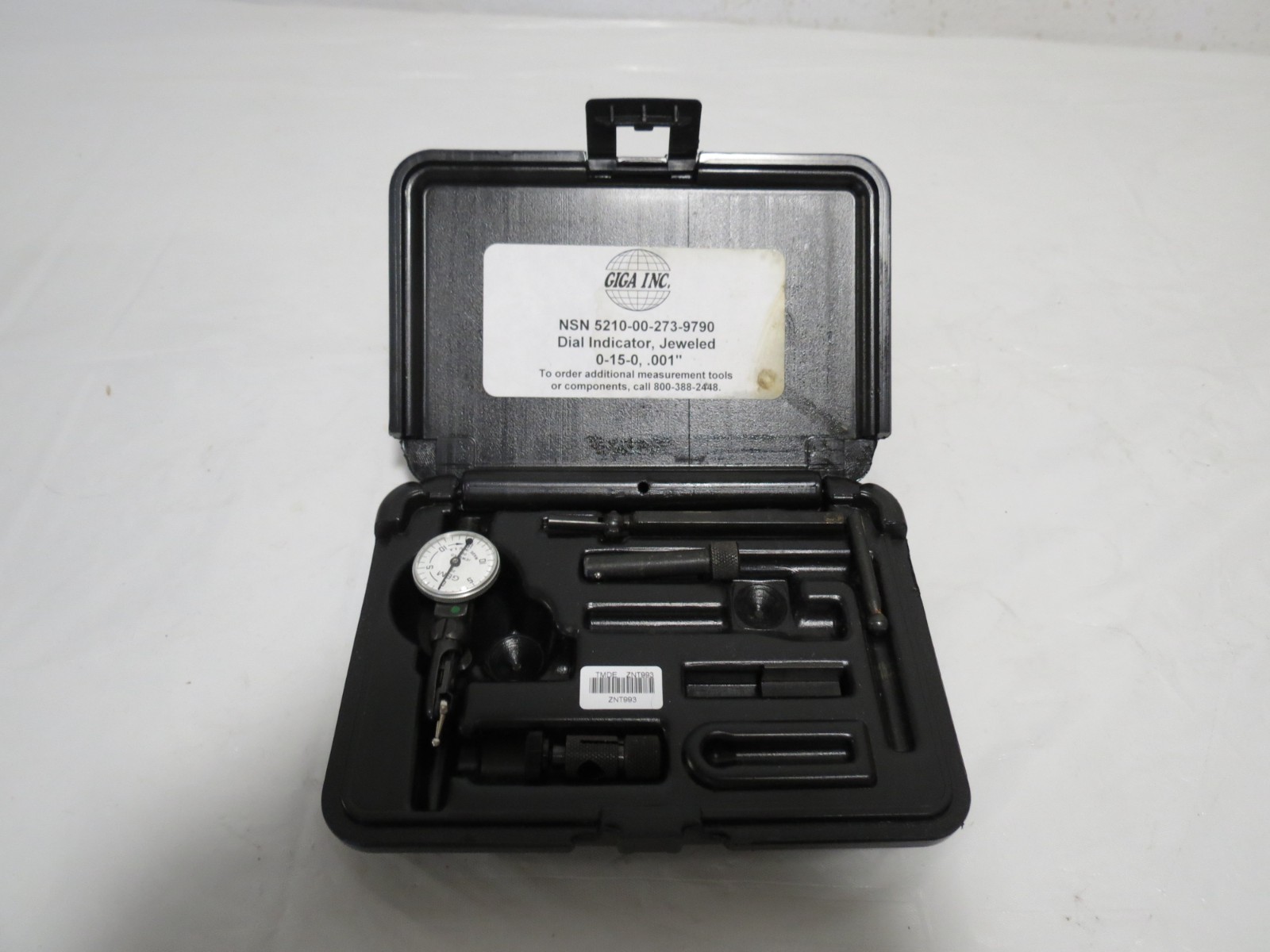 Gem Dial Indicator 0-15-0, .0001" Jeweled USA # 225 with Case