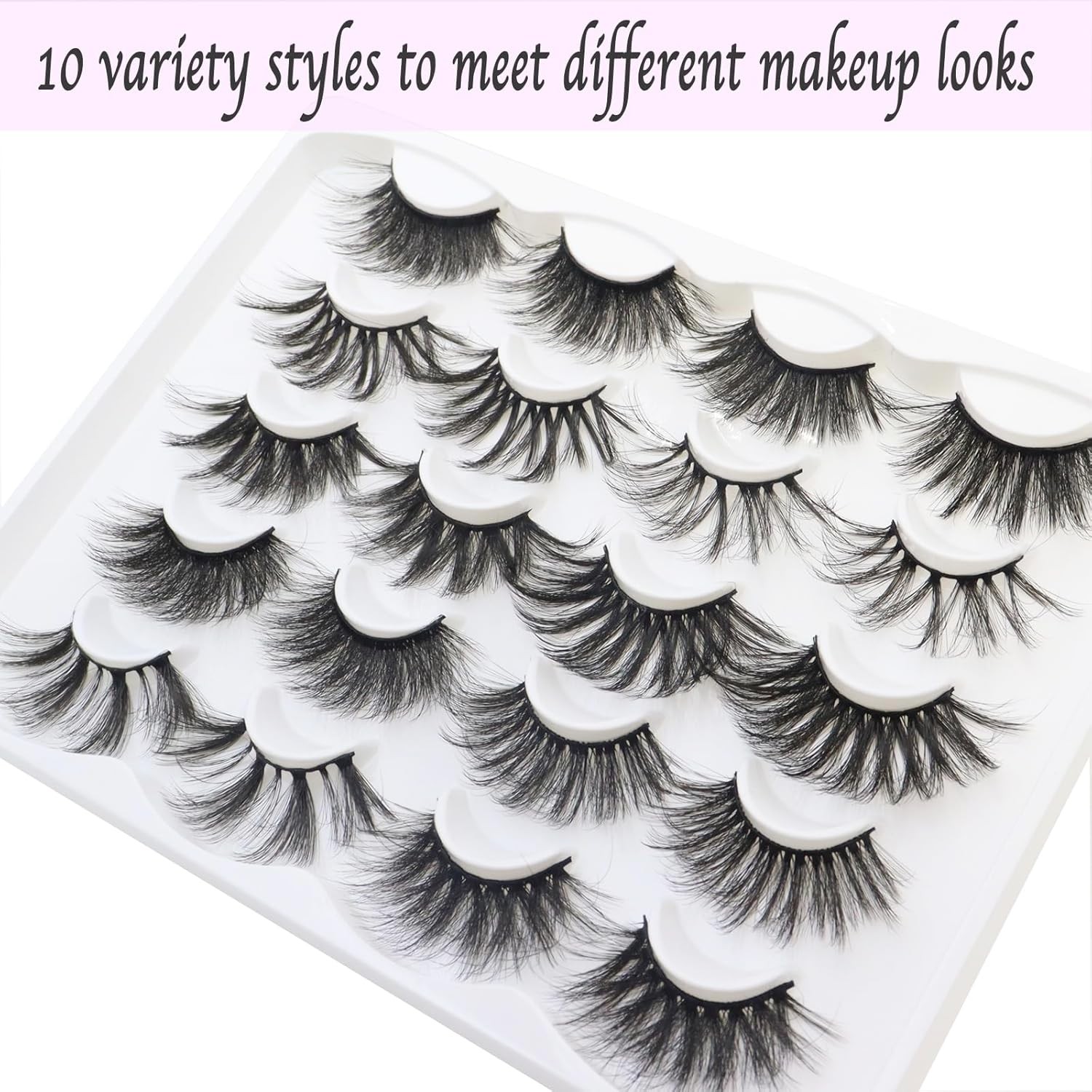 DAODER False Eyelashes 25MM Mink Lashes Dramatic Look Fluffy Long Fake Black