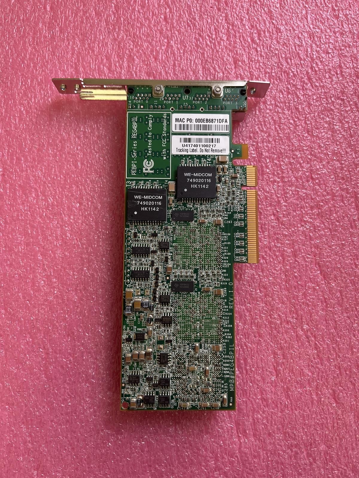 RIVERBED 410-00103-01 QUAD COPPER GIGABIT ETHERNET PCI-E BYPASS SERVER ADAPTER
