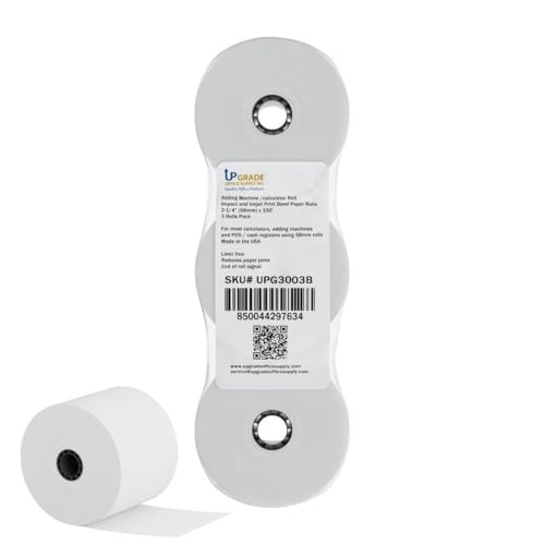 Upgrade Office Supply Adding Machine Calculator Rolls, 2-1/4 x 150 ft, 3 Pack