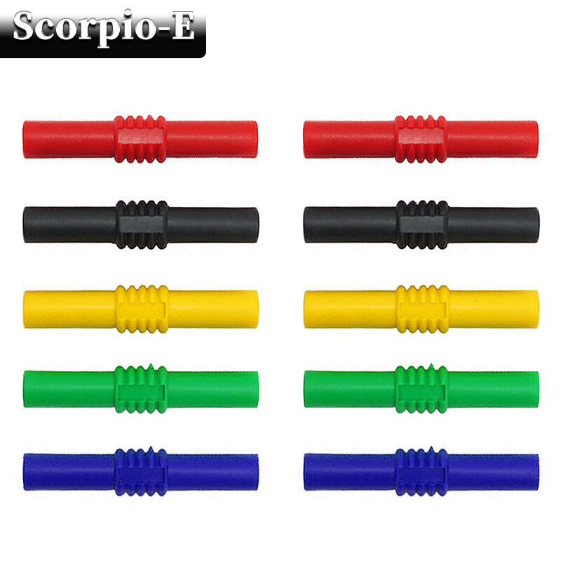 10PCS Insulated 4mm Banana Female to Female Socket Connector Extension Adapter