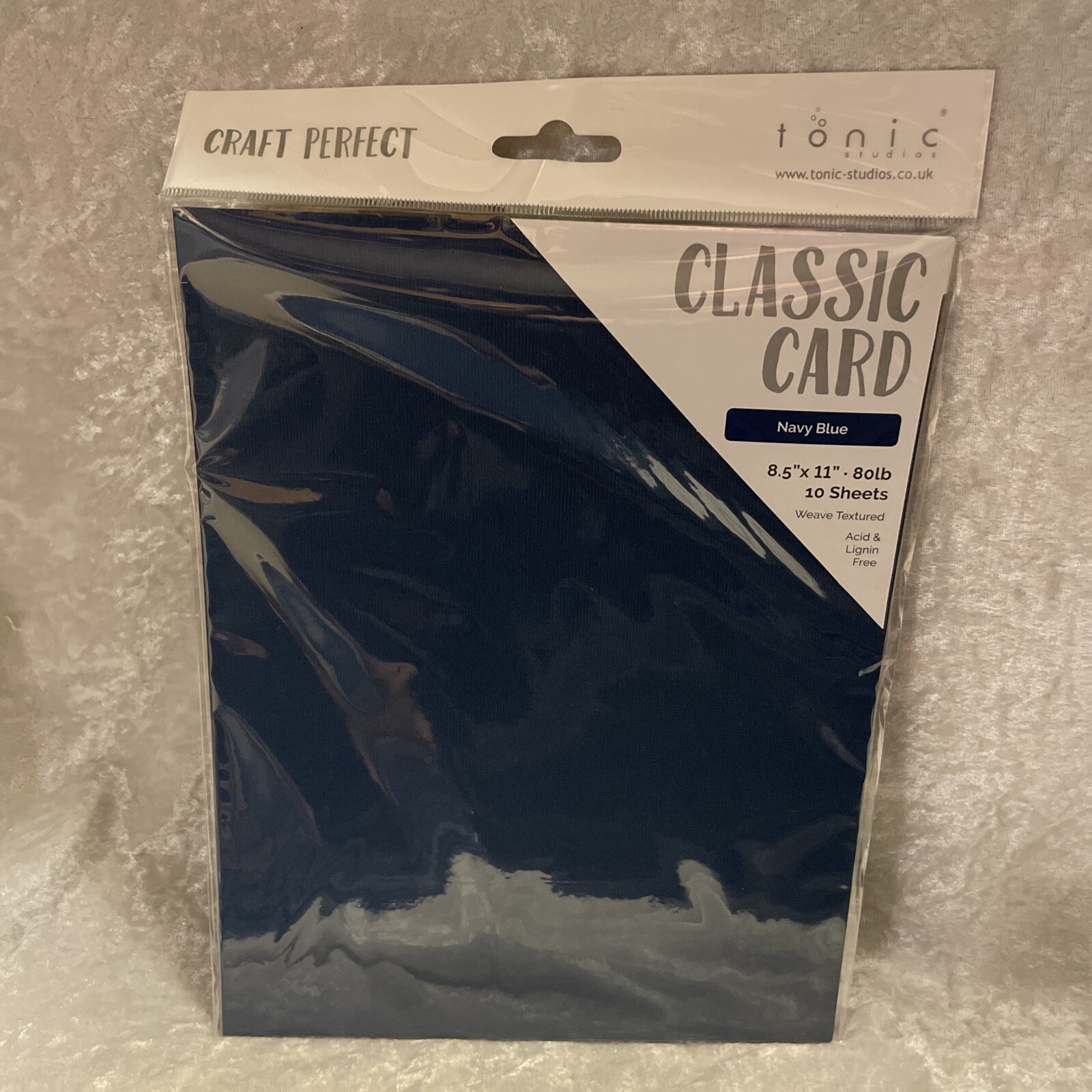 Craft Perfect Weave Textured Classic Card 8.5"X11" 10/Pkg-Navy Blue