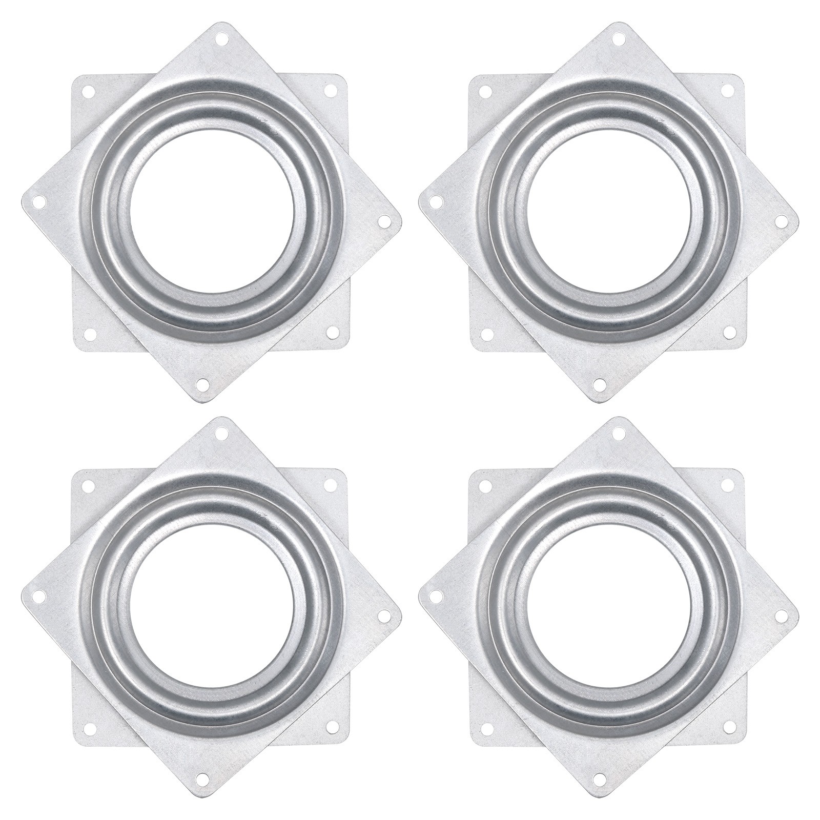 Lazy Susan Hardware, 4Pcs 3 Inch Iron Square Ball Bearing Rotating Plate(silver)
