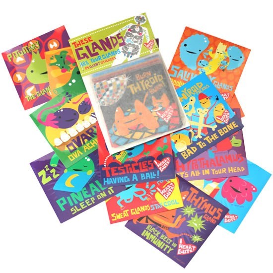 from I Heart Guts: These Glands Are Your Glands 14 Piece Large Sticker Set 3.25"