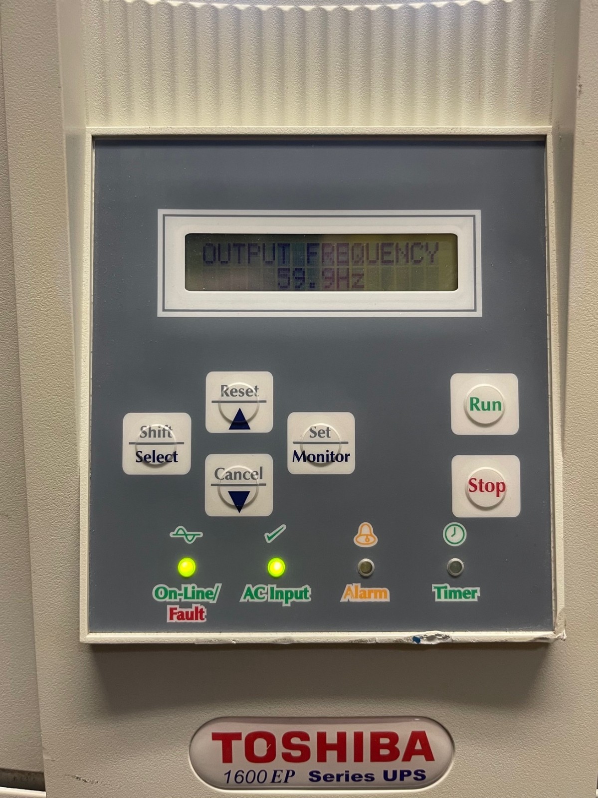 Toshiba UE3G2L220C61T Uninterruptible Power Supply 1600EP Series UPS 22KVA 91.6A