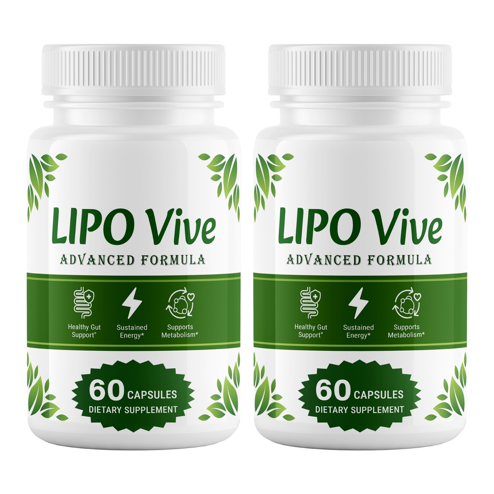 (2 Pack) LipoVive Capsules Weight Loss Pills Help Burn Excess Belly Fat Natural