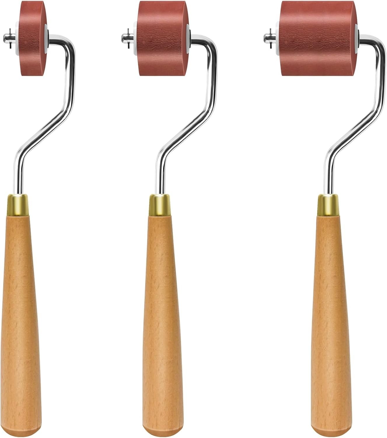 3pcs Rubber Rollers Brayer - Brayer Rollers for Crafting, Ink Roller Set with...