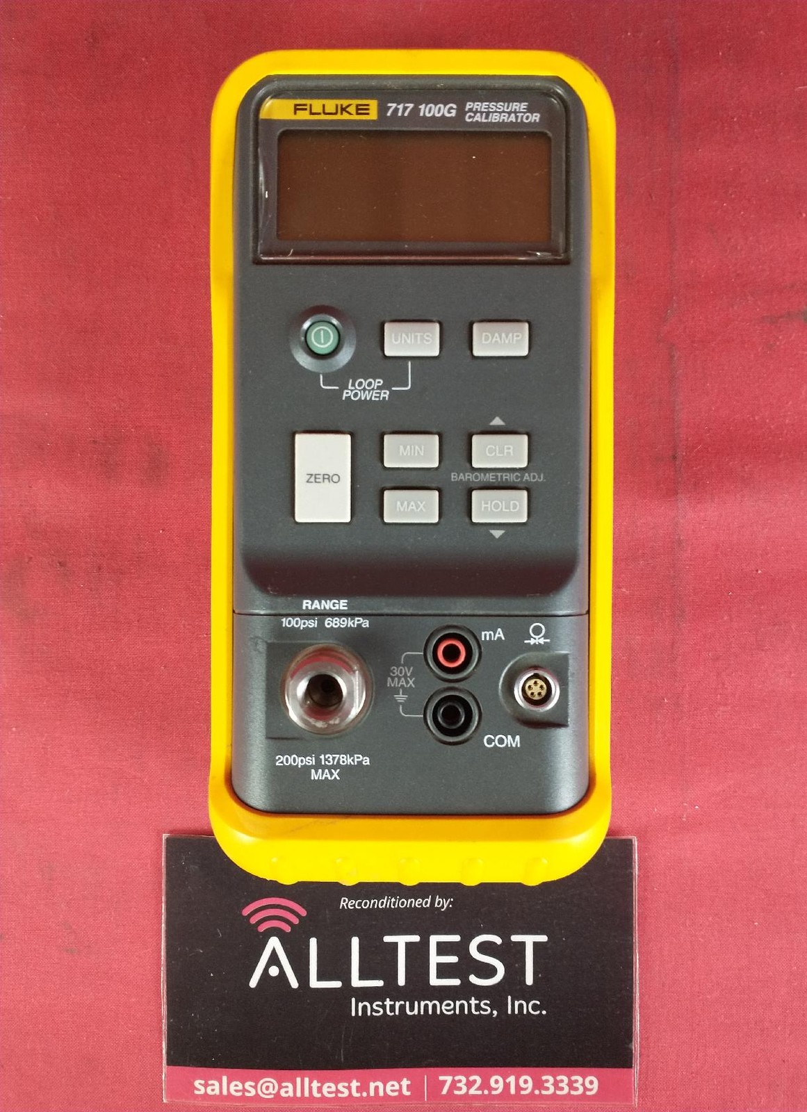 Fluke 717-100G Pressure Calibrator Max Pressure 200 psi