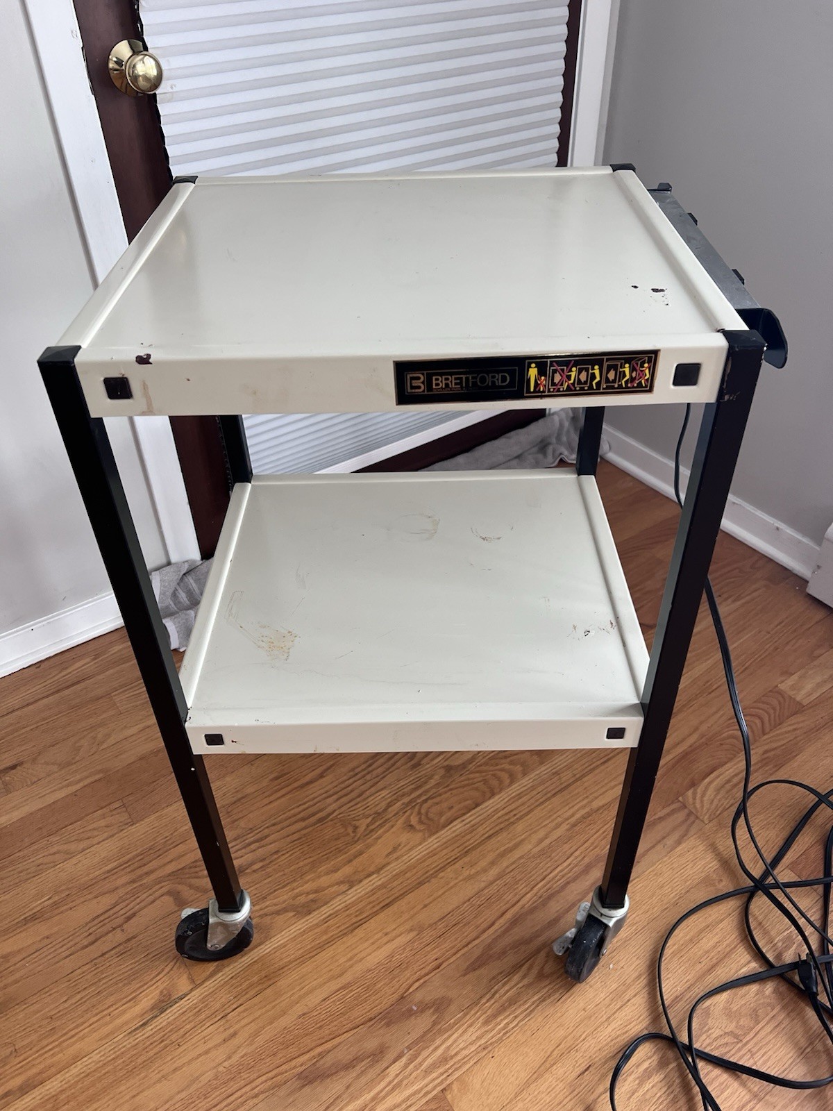 Vtg Entertainment 2 Tier Metal Rolling Cart Industrial Roller Bretford Kitchen