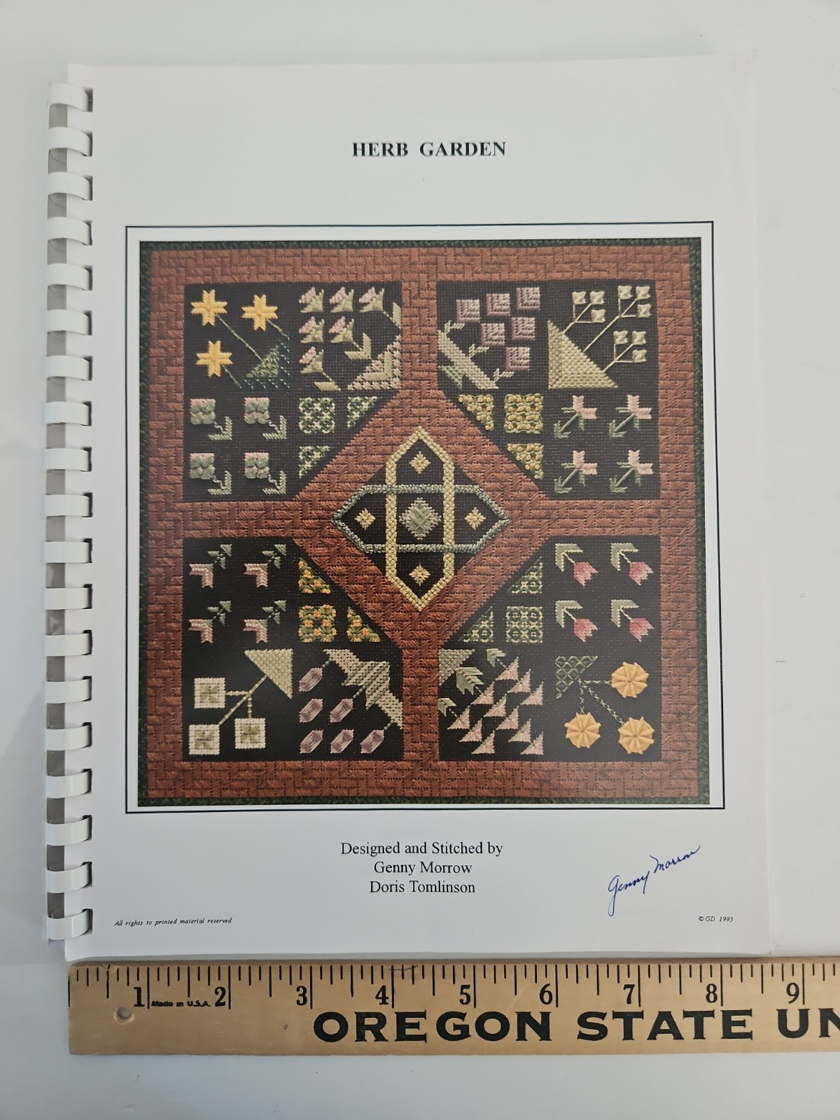 Genny Morrow HERB GARDEN Counted Canvas Needlepoint Pattern 56pg 1993