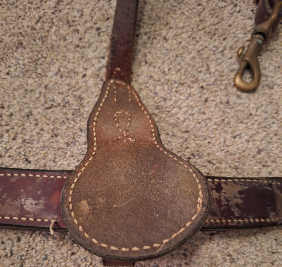 Vintage Leather Breast Collar Silver Star Concho With Studs