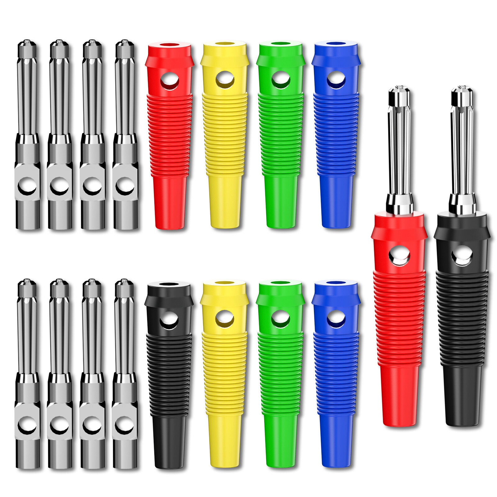 4mm High Current Banana Plugs Stackable 32A Screw Type Solder Banana Connector