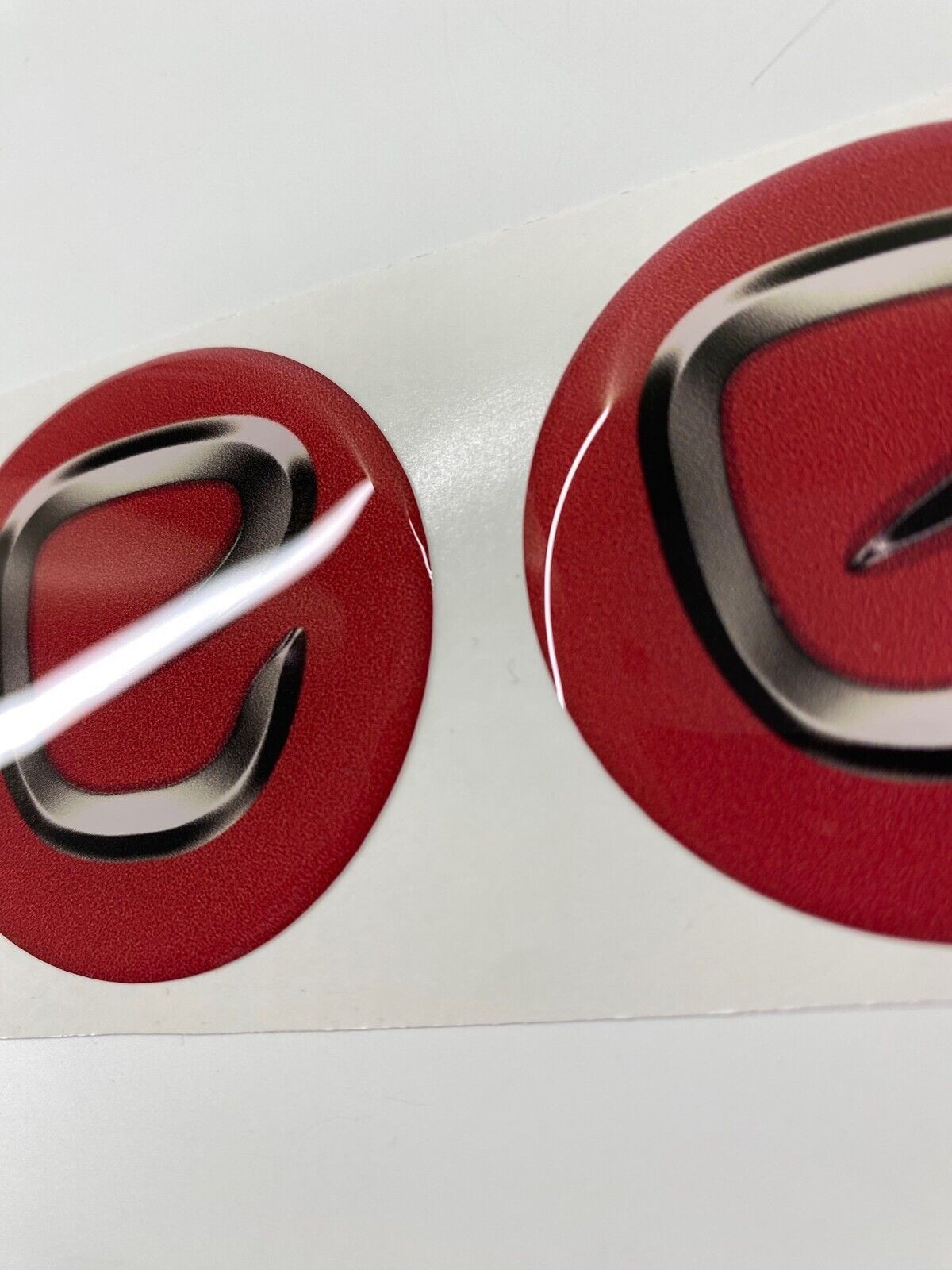Elddis decal, Elddis caravan wheel centre 58mm decal, Red with logo print, x2