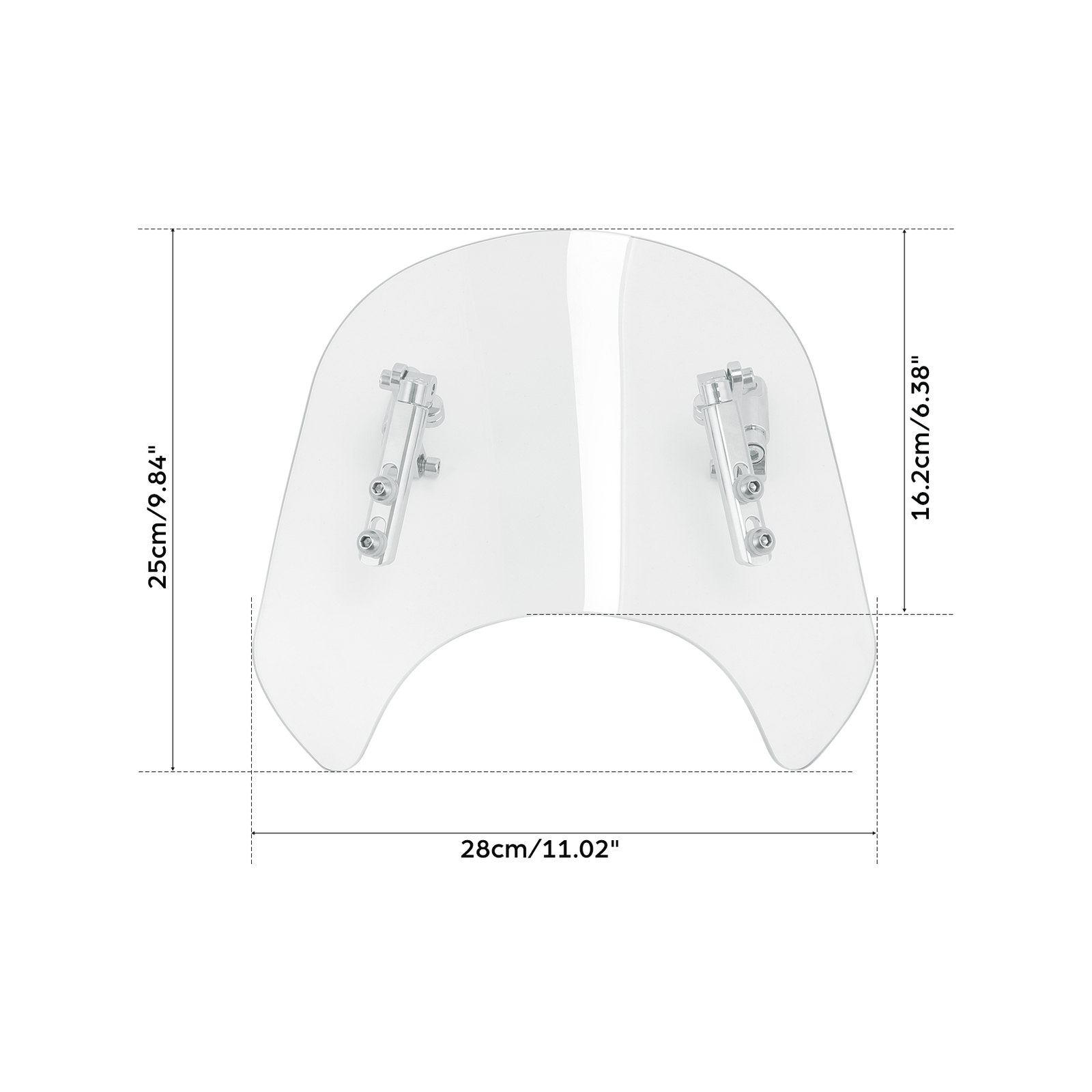 Universal Motorcycle Windshield Windscreen Clear Fit For 5''-7'' Round Headlight