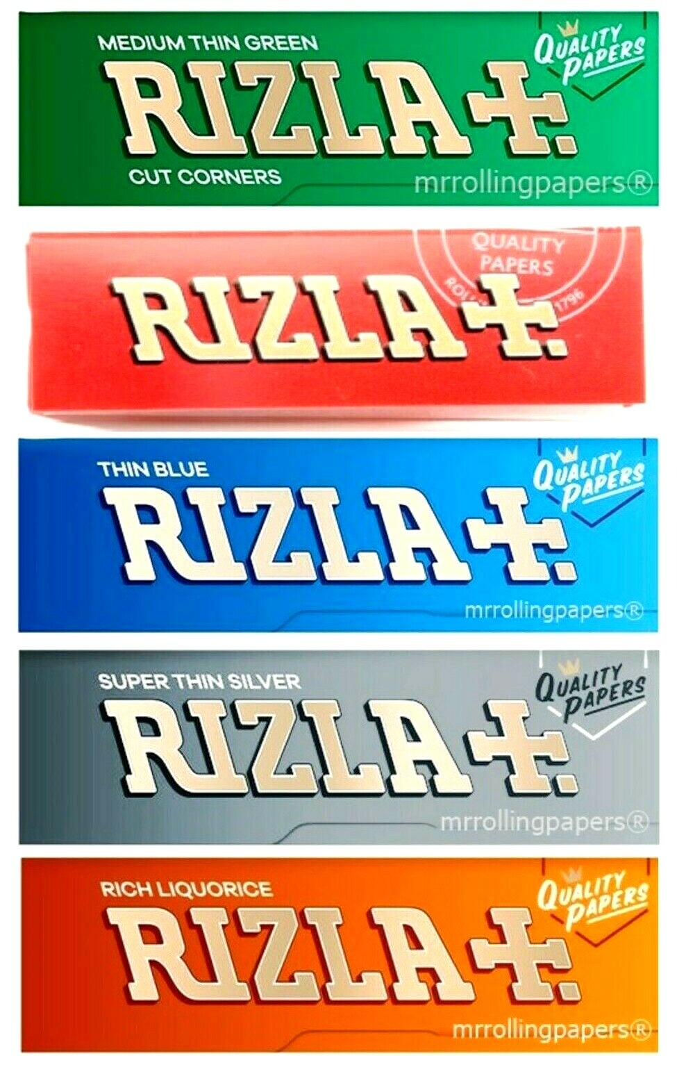 Rizla Rolling Papers Licorice, Green, Blue, Red, Silver, Liquorice *USA Shipped*
