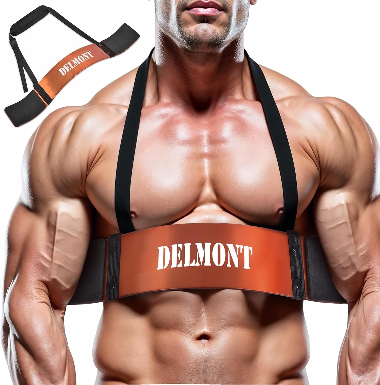 Delmont Arm Blaster for Bicep Curl | Adjustable Arm Isolator with Foam Padding &