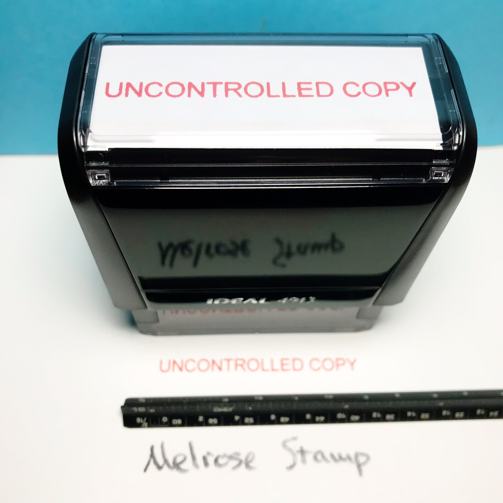 Uncontrolled Copy Rubber Stamp Red Ink Self Inking Ideal 4913