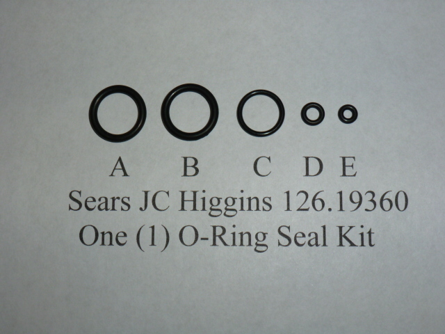 Sears JC Higgins 126.19360 CO2 Pistol  One (1) O-Ring  Seal Kit