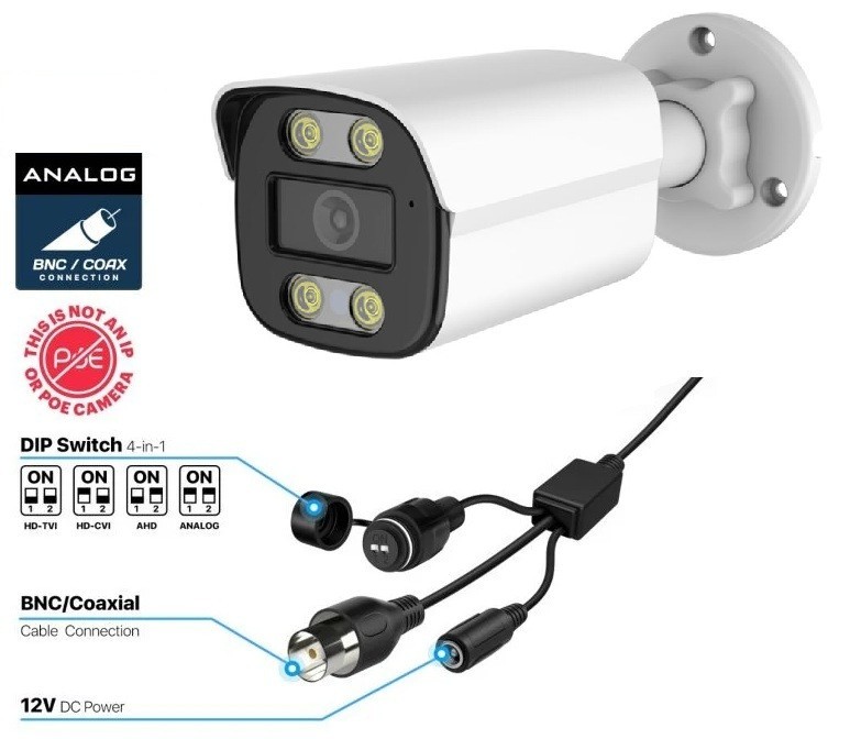 1080P 2MP CCTV HD Analog IR Outdoor Bullet Camera 3.6mm Lens (TVI/AHD/CVI/960H)